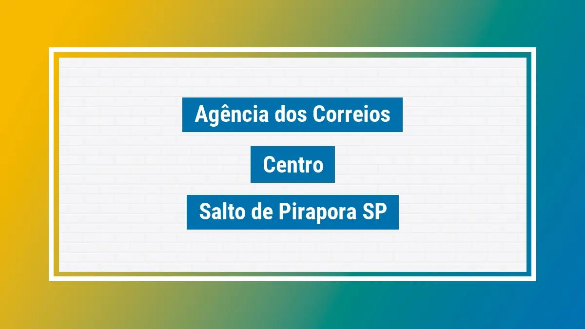 Imagem ilustrativa agência dos correios centro salto de pirapora sp