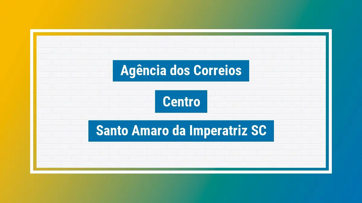 Imagem ilustrativa agência dos correios centro santo amaro da imperatriz sc