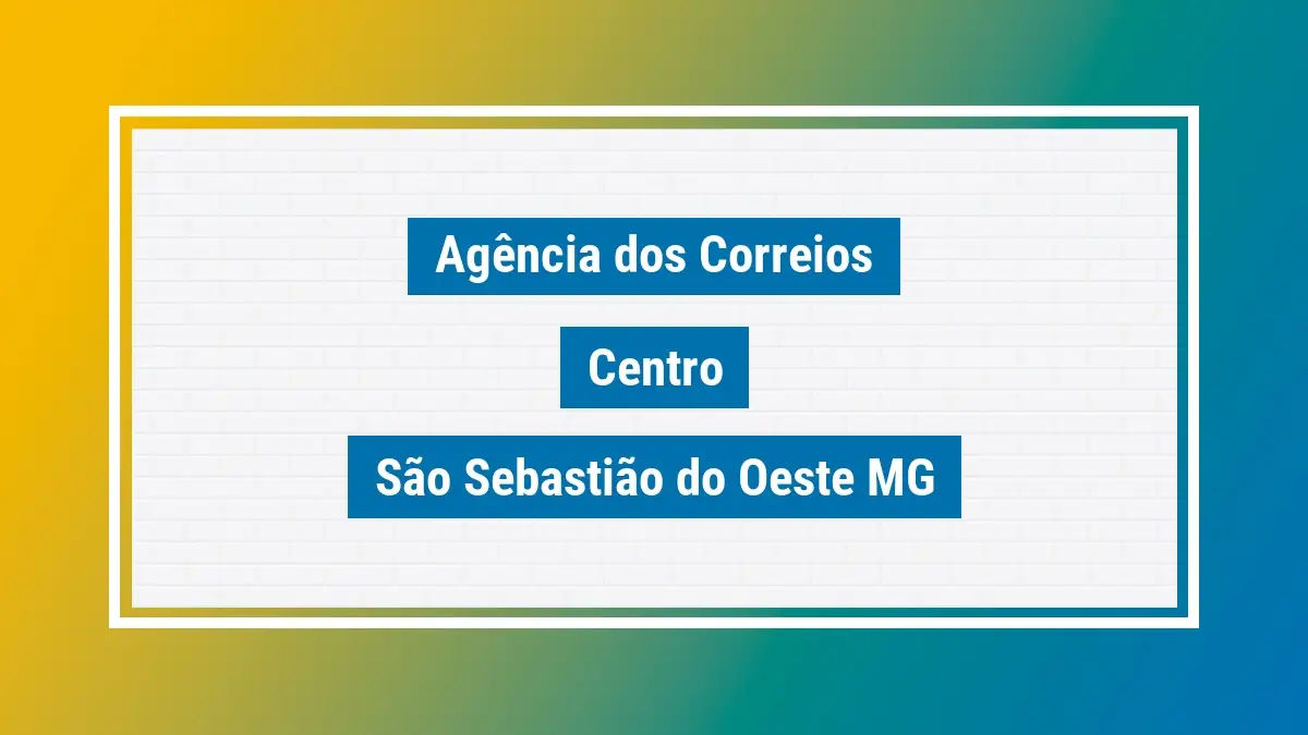 Imagem ilustrativa agência dos correios centro são sebastião do oeste mg