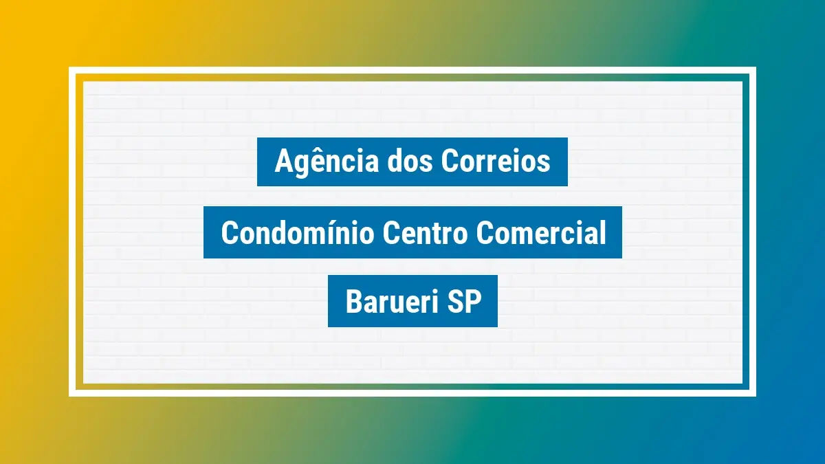 Imagem ilustrativa agência dos correios condomínio centro comercial alphaville barueri sp