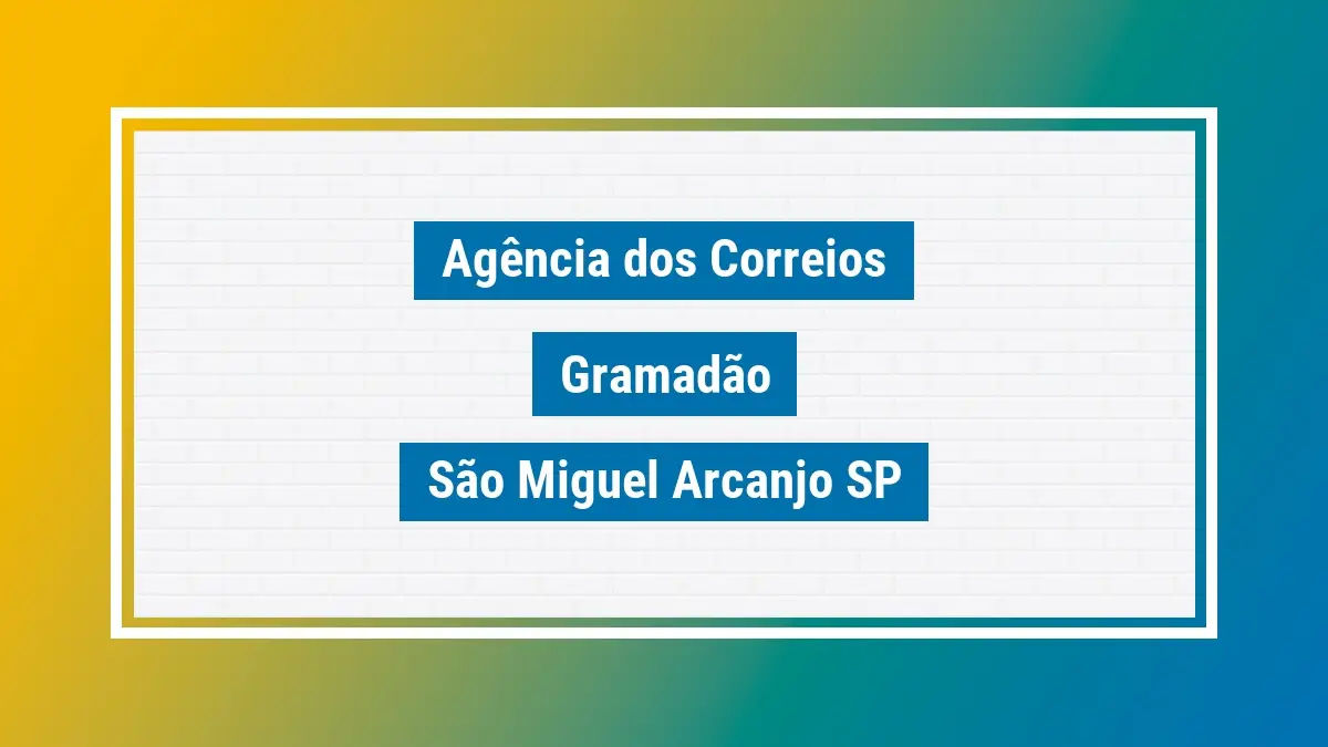 Imagem ilustrativa agência dos correios gramadão são miguel arcanjo sp