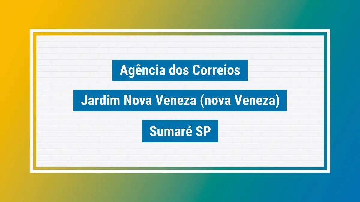 Imagem ilustrativa agência dos correios jardim nova veneza (nova veneza) sumaré sp
