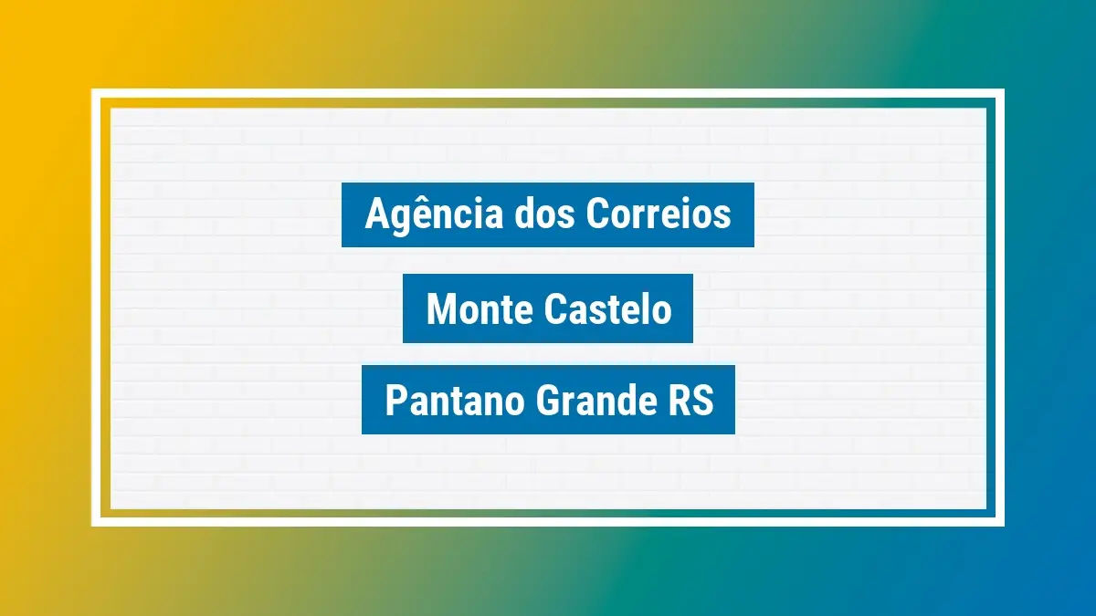 Imagem ilustrativa agência dos correios monte castelo pantano grande rs