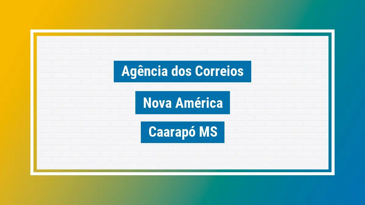 Imagem ilustrativa agência dos correios nova américa caarapó ms