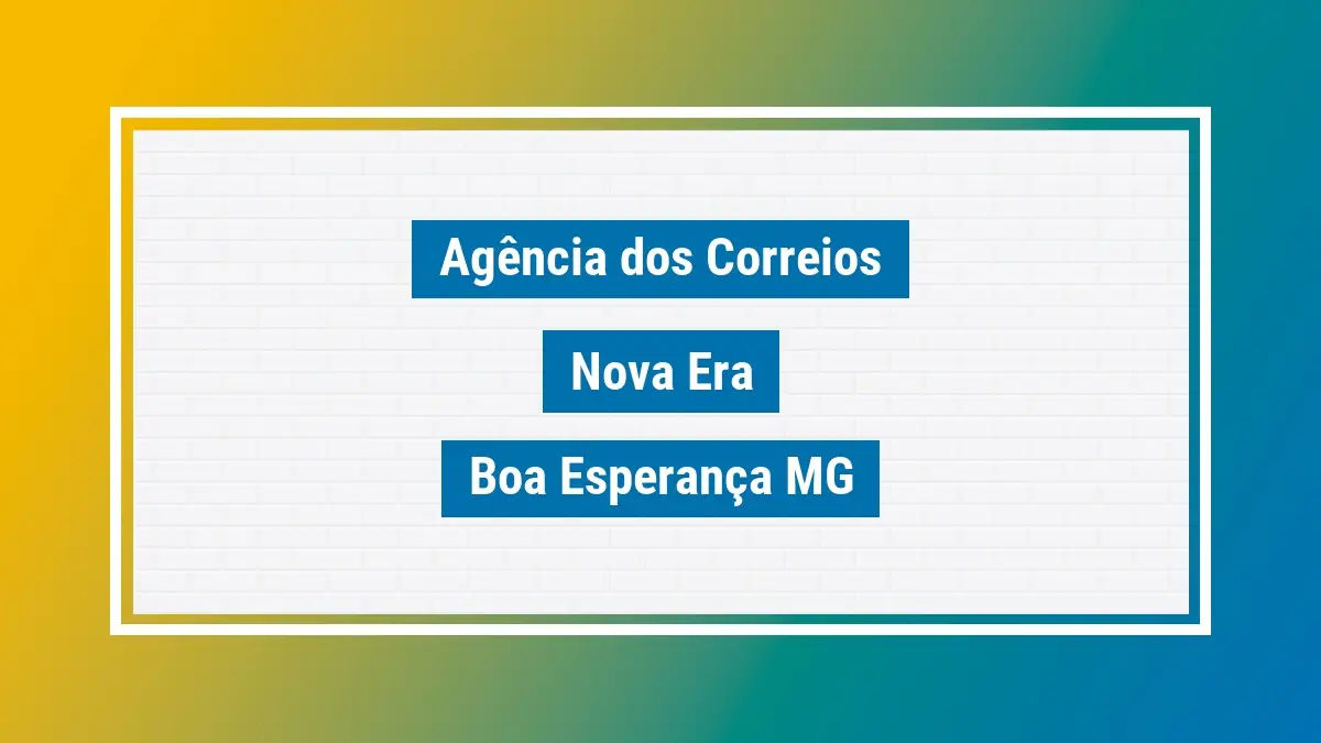 Imagem ilustrativa agência dos correios nova era boa esperança mg