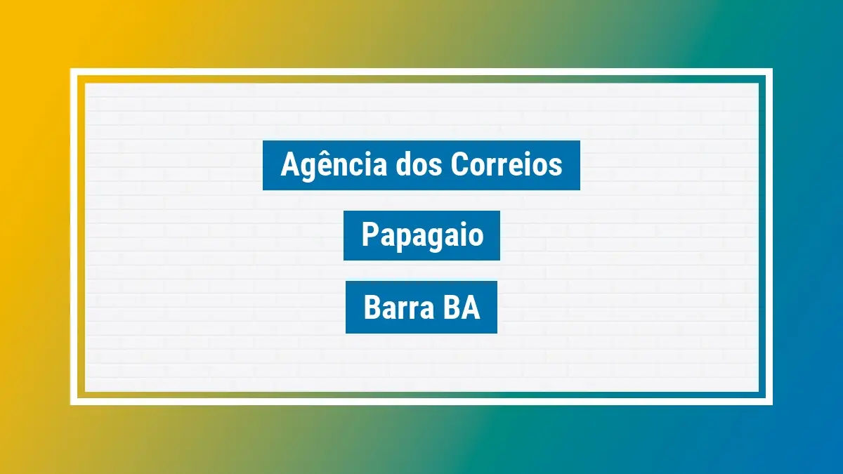 Imagem ilustrativa agência dos correios papagaio barra ba