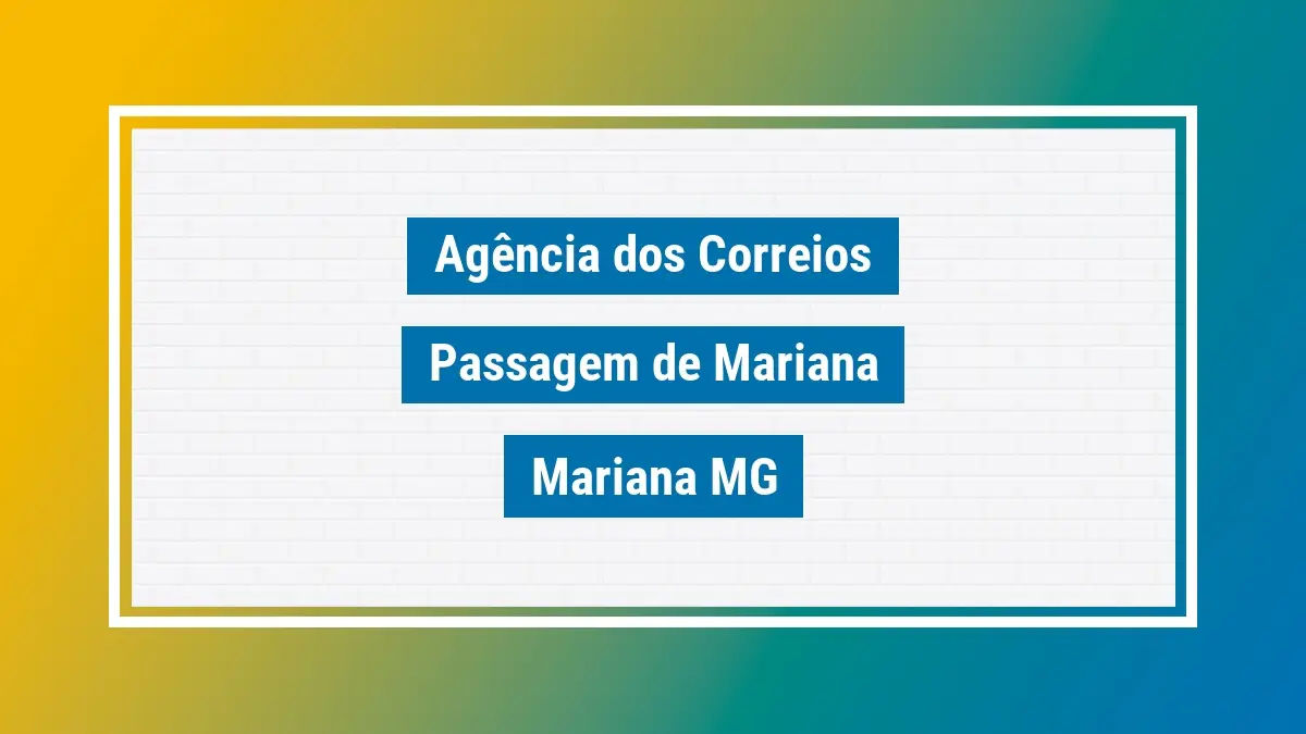 Imagem ilustrativa agência dos correios passagem de mariana mariana mg