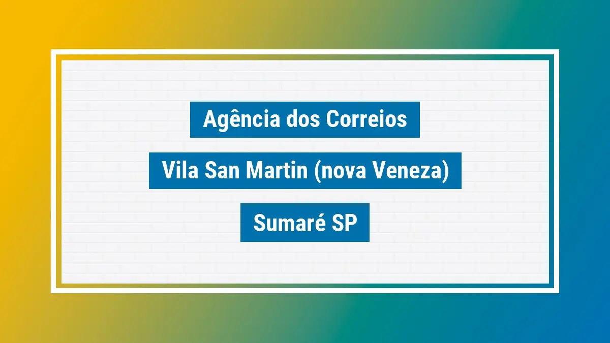 Imagem ilustrativa agência dos correios vila san martin (nova veneza) sumaré sp