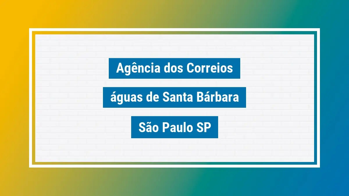 Imagem ilustrativa correios águas de santa bárbara são paulo sp