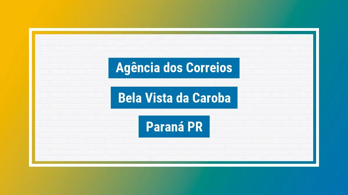Imagem ilustrativa correios bela vista da caroba paraná pr