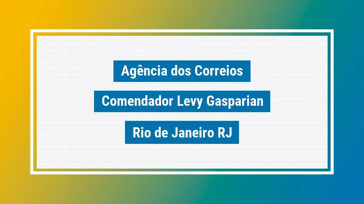 Imagem ilustrativa correios comendador levy gasparian rio de janeiro rj