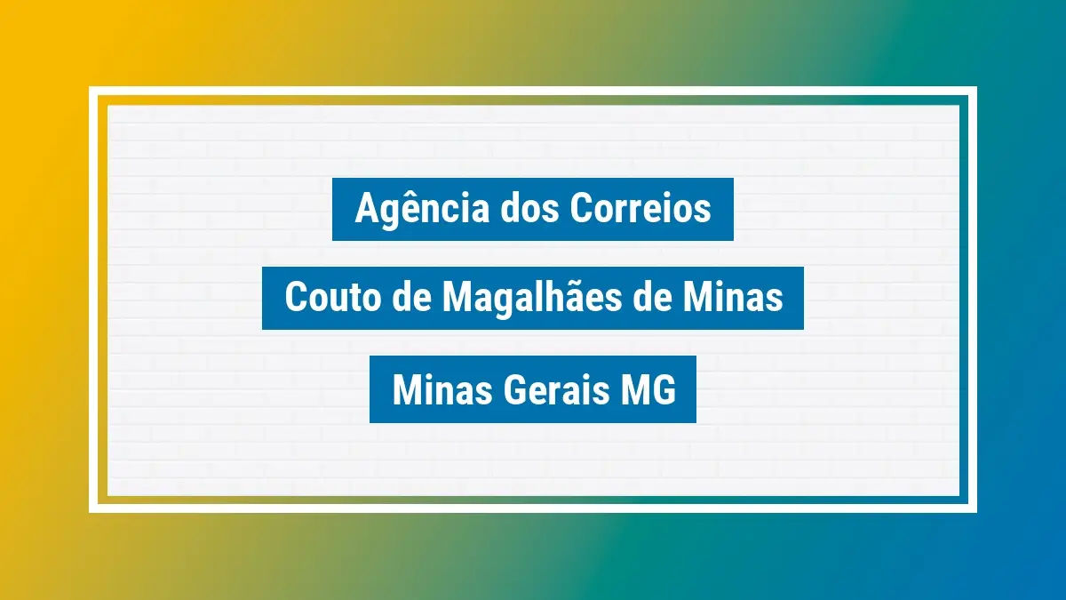Imagem ilustrativa correios couto de magalhães de minas minas gerais mg