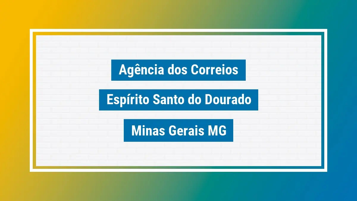 Imagem ilustrativa correios espírito santo do dourado minas gerais mg
