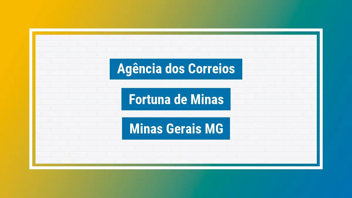 Imagem ilustrativa correios fortuna de minas minas gerais mg