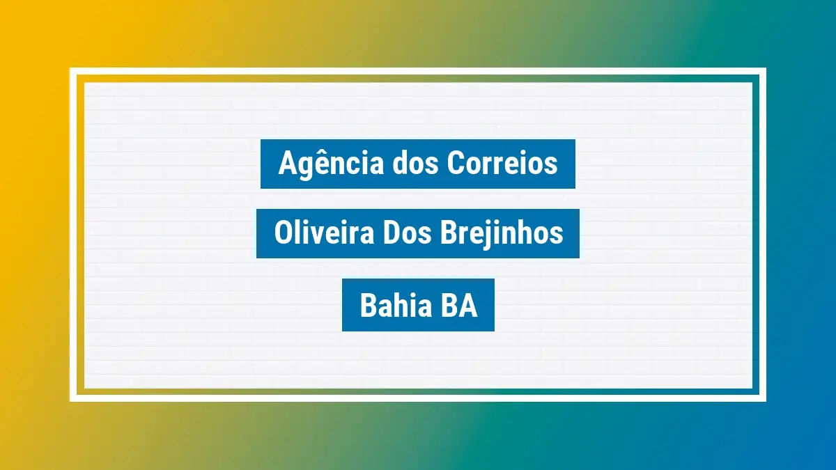 Imagem ilustrativa correios oliveira dos brejinhos bahia ba
