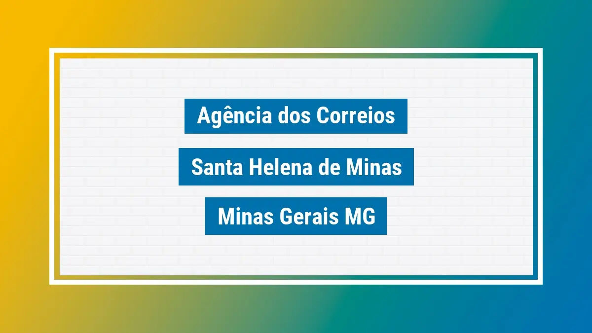 Imagem ilustrativa correios santa helena de minas minas gerais mg