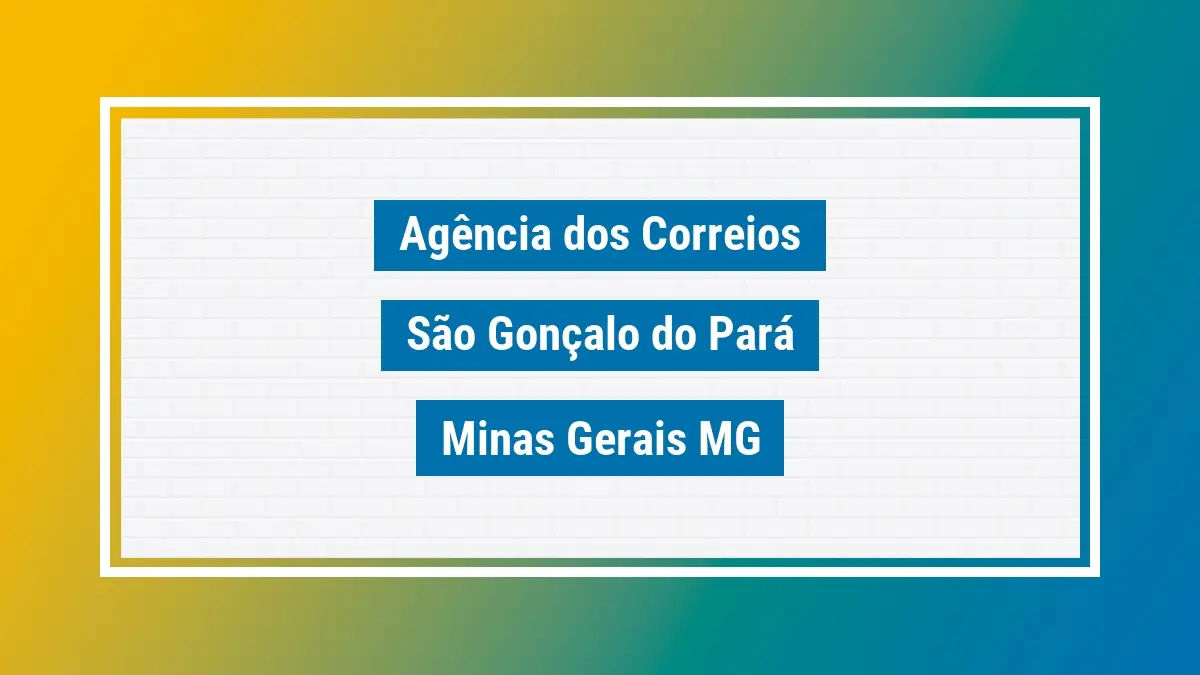 Imagem ilustrativa correios são gonçalo do pará minas gerais mg