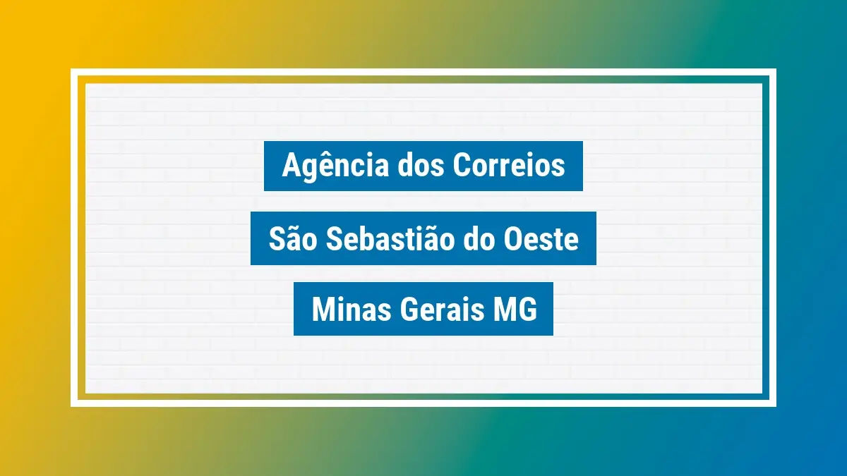 Imagem ilustrativa correios são sebastião do oeste minas gerais mg