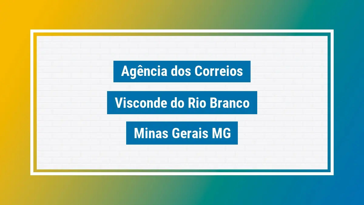 Imagem ilustrativa correios visconde do rio branco minas gerais mg