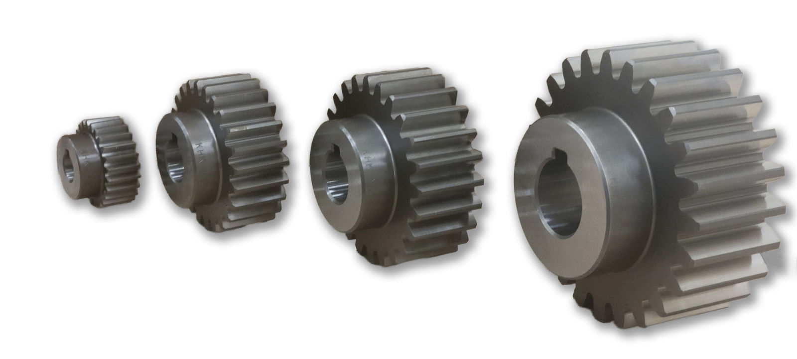These 24-tooth gears in Modules 1.5, 2.5, 3, and 4 demonstrate how pitch selection—not tooth count—drives gear size, with coarser pitches enabling higher torque capacity at the cost of a larger footprint.
