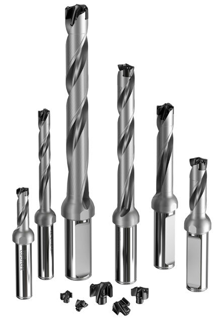 Featuring a replaceable carbide tip, tool changes can take place faster without needing to remove the drill body from the holder.