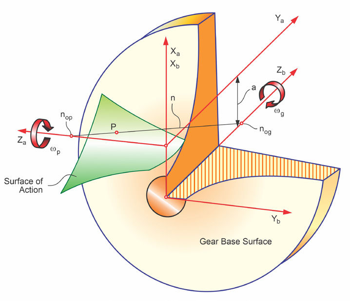 Figure 10—Surface of action connecting the gear and pinion base surfaces.