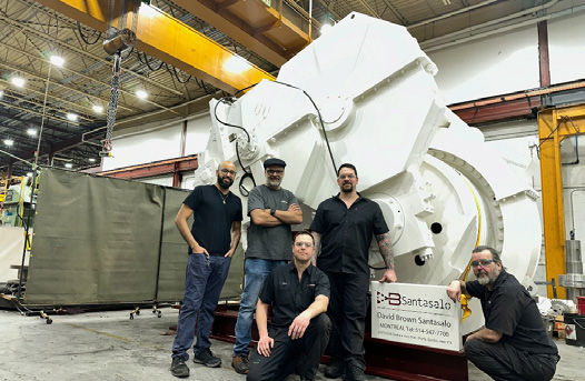 The DBS Canada team responsible for rebuilding the rope shovel gearbox. Left to right: Kerolos Boulos, Paulo Rodrigues, Steven Bednarchuk, PatrickMorin and George Rodrigues.