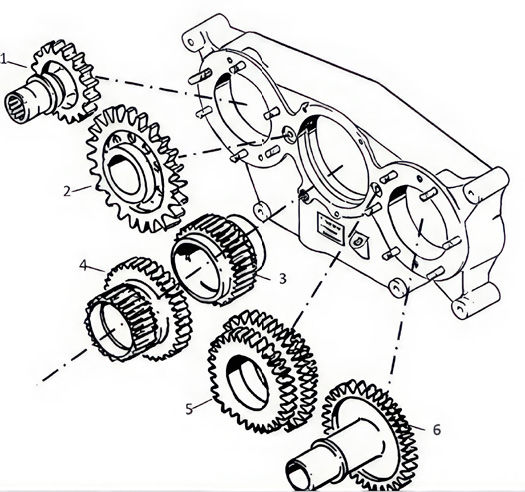 Figure 3—Project gearbox exploded view.