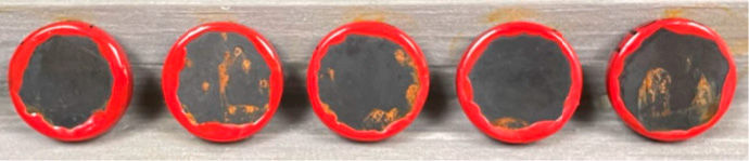 Figure 14—Test coupons from Figure 1 after 48 hours of salt fog exposure.