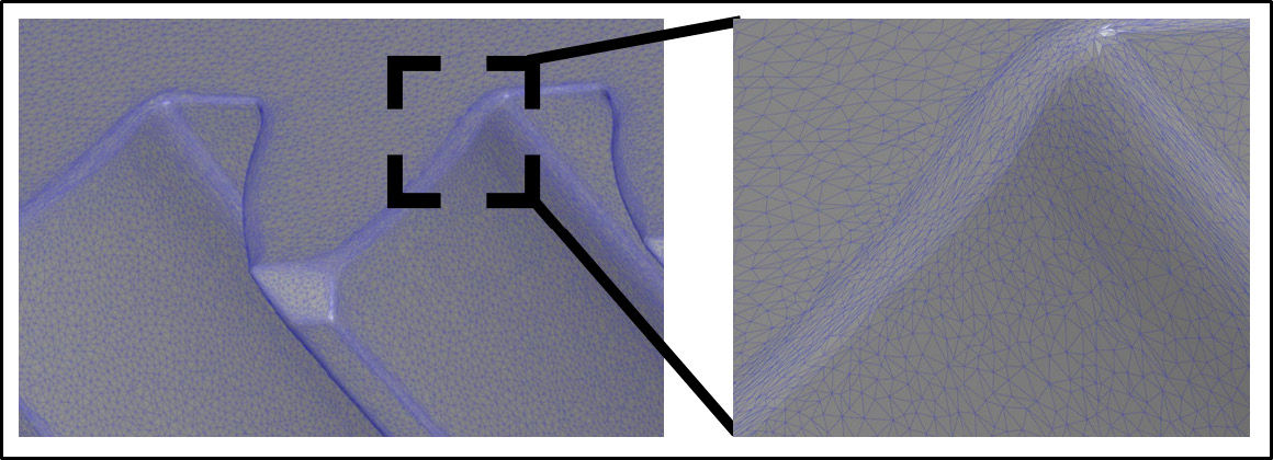 Figure 7—Measurement point density and STL data model after polygonization.