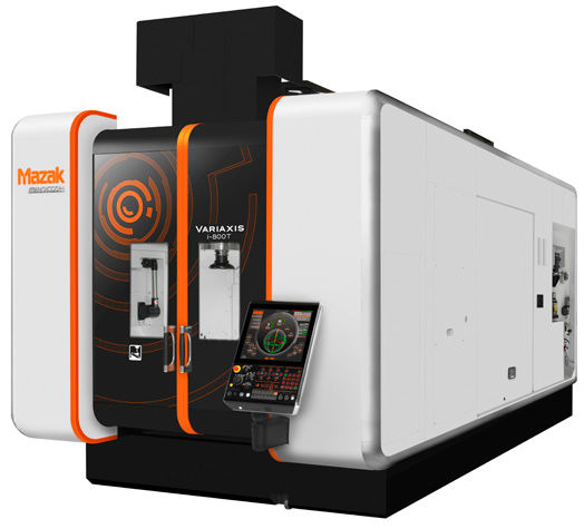 The new Variaxis i-800 Neo offers faster machining cycle times, expanded workpiece capacities and more automation options. (Image: Mazak)