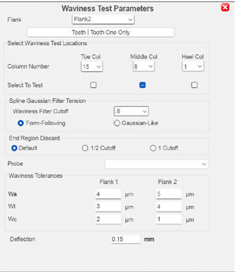 Figure 5—Shows an example of waviness programming within the GAMA interface.