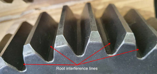 Figure 7—Visible root interference lines and steps.