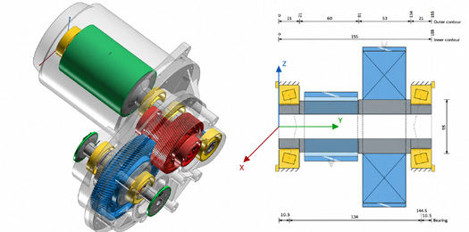 Figure 1–Example of an intermediate shaft. (All images: KISSsoft)