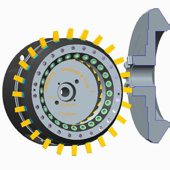 Figure 12—Cutting of a Coniflex coupling–CAD model.