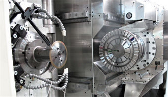 Figure 13—Grinding of a Coniflex coupling with a CBN-grinding wheel.