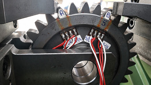 Figure 4—Strain-gauged gear for alignment verification.