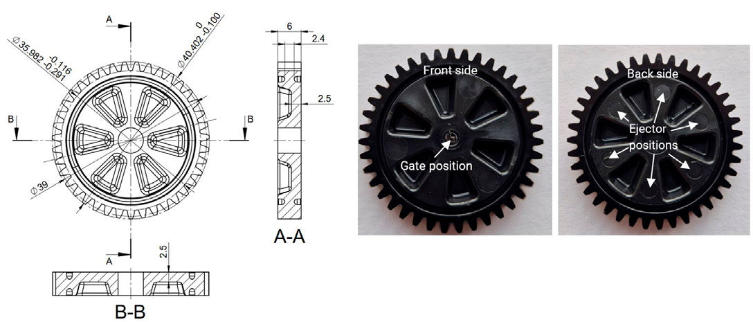 Figure 1—Plastic gear samples employed for the testing procedures.