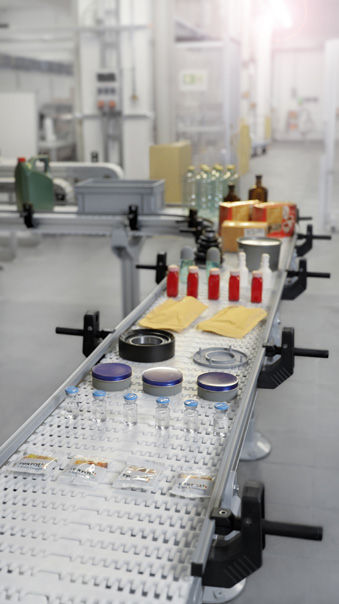 From electronics to consumer goods, VarioFlow plus fits multiple transport applications. (Photo: Bosch Rexroth)