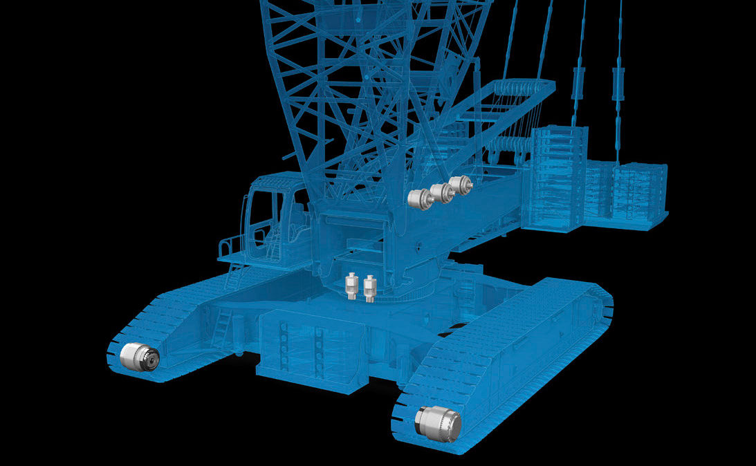 ZF presented gearbox solutions for crawler cranes. (Photo: ZF)