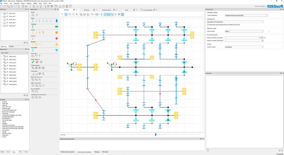 With system-level kinematic analysis at its core, the KISSsoft System Module supports a wide range of drivetrain configurations—from planetary systems to CVTs—enabling accurate, efficient modeling of speed, torque, and power across complex transmission architectures.