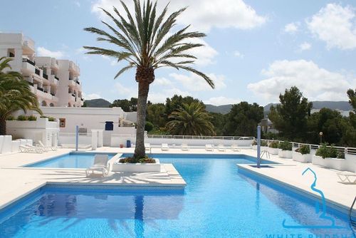 White Buddha Apartment in Cala Tarida, Ibiza, Spain  with communal pool for 4 persons...