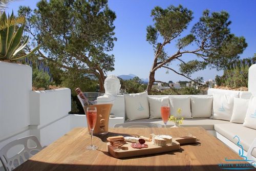 White Buddha Apartment in Cala Tarida, Ibiza, Spain  with communal pool for 4 persons...