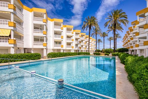 Beach Holiday Wonderful and comfortable apartment with communal pool in Denia, Costa Blanca, Spain for 4 persons. The apartment is situated in a residential beach area, close to restaurants, bars, and shops, and is 25 m from Las Marinas / Las Brisas beach....