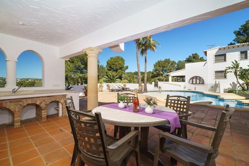 Timon 6 Wonderful and luxurious villa with a private pool in Moraira, Costa Blanca, Spain for 6 persons. The villa is situated in a residential area, close to restaurants and bars, shops and supermarkets, and 500 m from Playa Ampolla beach....