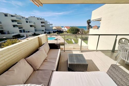 Tierra de Mar 26 by homeprive Beautiful and comfortable apartment in Denia, Costa Blanca, Spain with a communal pool for 6 persons. The apartment is situated in a residential beach area, close to restaurants, bars, and supermarkets, and is just 25 metres from the beach....