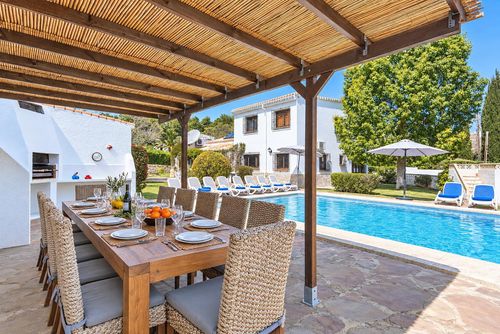 Villa Escocia 8 pax: Javea, Costa Blanca, Spain. Facade / entrance, Swimming pool, Sunbeds and Outdoor dining area