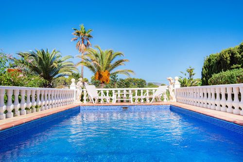 Leones 4 Classic and romantic villa with private pool in Benissa, Costa Blanca, Spain for 4 persons. The house is situated in a coastal, hilly and residential area, 2 km from Cala La Llobella beach and 5 km from Calpe....