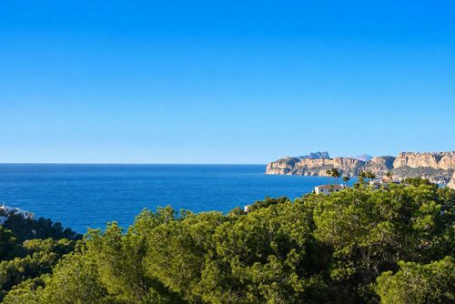Villa Hermosa Winter: Javea, Costa Blanca, Spanje. Uitzicht vanaf het terras over de omgeving