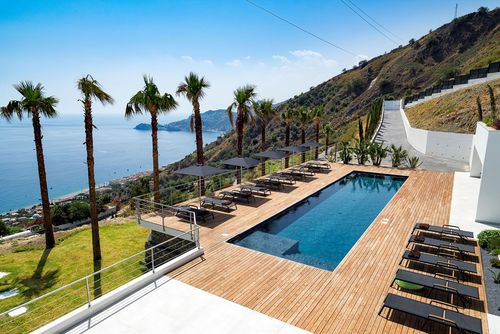 Villa Tauro Luxury villa in Letojanni, Sicily, Italy with private pool for 14 persons. The villa is situated in a hilly beach area and is 3 km from Letojanni and 2 km from the sandy beach....